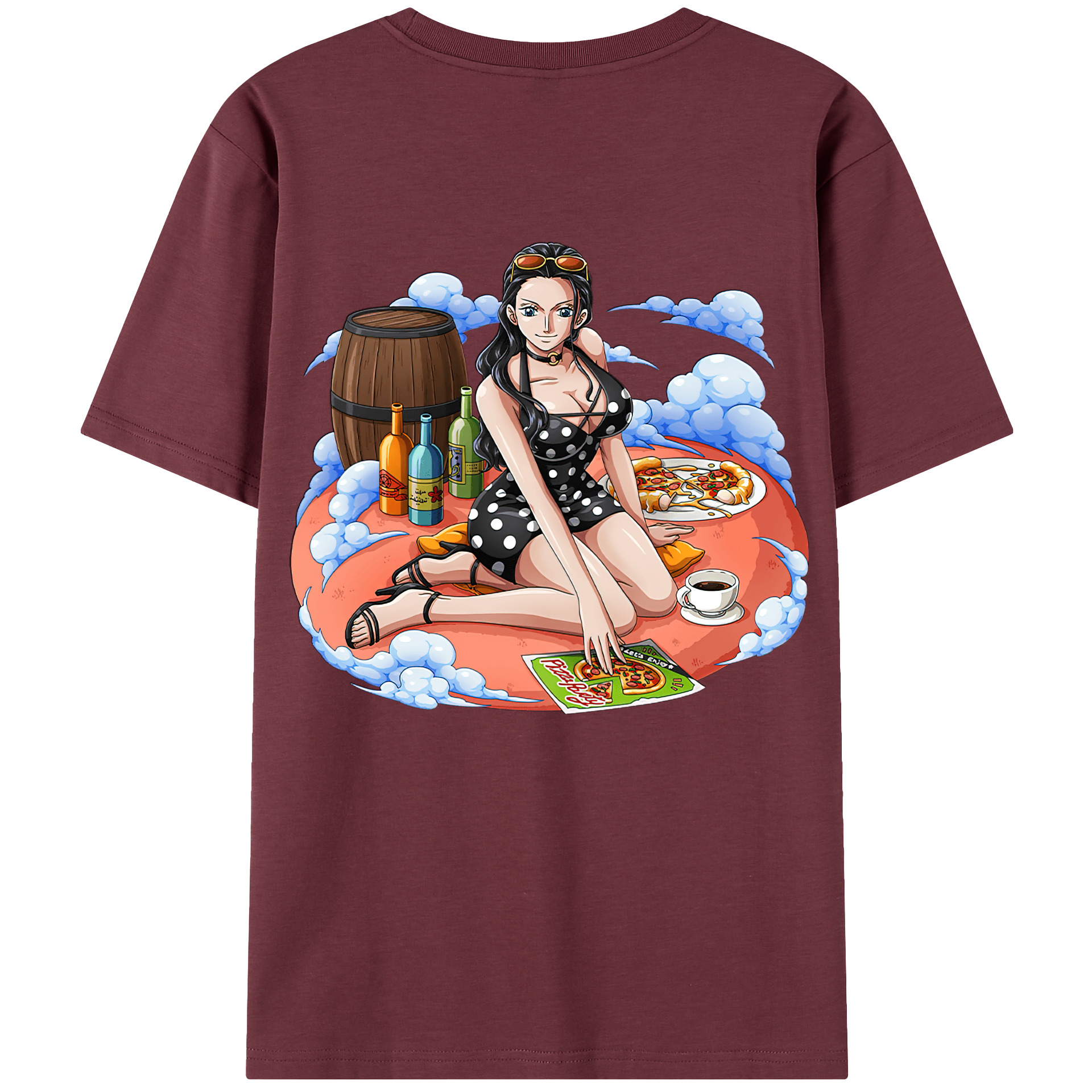ワンピース ニコ・ロビン ONE PIECE Nico Robin 綿100％半袖Tシャツ（背面プリント）